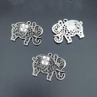 Colgantes Animales de Aleación de Zinc, Elefante, chapado en color de plata antigua, Sostenible & Bricolaje, 37x28mm, aproximado 100PCs/Bolsa, Vendido por Bolsa