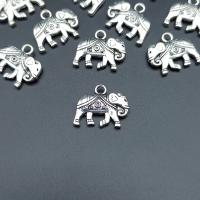 Colgantes Animales de Aleación de Zinc, Elefante, chapado en color de plata antigua, Sostenible & Bricolaje, 20x17mm, aproximado 100PCs/Bolsa, Vendido por Bolsa