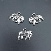 Zinklegierung Tier Anhänger, Elephant, antik silberfarben plattiert, nachhaltiges & DIY, 20x18mm, ca. 100PCs/Tasche, verkauft von Tasche