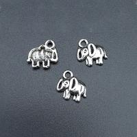 Colgantes Animales de Aleación de Zinc, Elefante, chapado en color de plata antigua, Sostenible & Bricolaje, 12x11mm, aproximado 100PCs/Bolsa, Vendido por Bolsa