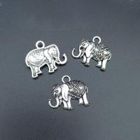 Colgantes Animales de Aleación de Zinc, Elefante, chapado en color de plata antigua, Sostenible & Bricolaje, 22x19mm, aproximado 100PCs/Bolsa, Vendido por Bolsa