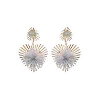 Crystal Drop Earring, Zinc Alloy, with Crystal & Acrylic, Vacuum Ion Plating, fashion jewelry, golden 