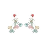 Acrylic Drop Earring, Zinc Alloy, with Plastic Pearl & Acrylic, plated, fashion jewelry, multi-colored 