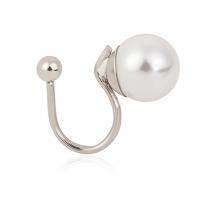 Plastic Pearl Zinc Alloy Earring, with Plastic Pearl, silver color plated, fashion jewelry & for woman 18mm 