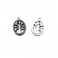 Zinc Alloy Jewelry Pendants, Flat Oval, antique silver color plated, vintage & DIY & hollow Approx 