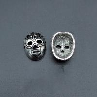 Zinc Alloy Charm Connector, Mask, antique silver color plated, vintage & DIY & 1/1 loop Approx [