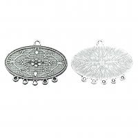 Zinc Alloy Charm Connector, Flat Oval, antique silver color plated, vintage & DIY & 1/5 loop Approx [