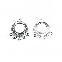 Zinc Alloy Charm Connector, Donut, antique silver color plated, vintage & DIY & 1/5 loop & hollow Approx [