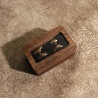 Walnut wood Cufflinks Gift Box, Rectangle, durable 