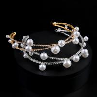Hair Bands, Zinc Alloy, with Plastic Pearl, fashion jewelry & for woman & with rhinestone 