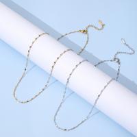 Stainless Steel Chain Jewelry, 304 Stainless Steel, with 1.97inch extender chain, Vacuum Ion Plating, fashion jewelry & DIY & for woman 2mm Approx 15.75 Inch 
