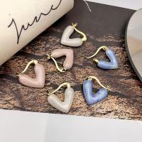 Brass Drop Earring, fashion jewelry & for woman & enamel 20mm 