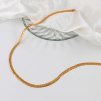 Halskette, 304 Edelstahl, plattiert, Modeschmuck, goldfarben, Länge:60 cm, verkauft von PC