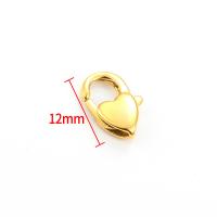 Stainless Steel Lobster Claw Clasp, 304 Stainless Steel, Heart, Vacuum Ion Plating, DIY 12mm [