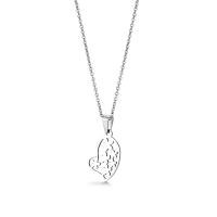 Stainless Steel Jewelry Necklace, 304 Stainless Steel, Heart, cross chain & for woman & hollow, original color Approx 17.7 Inch 