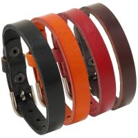 Cowhide Bracelets, with Iron, fashion jewelry & Unisex 10mm Approx 9.45 Inch [
