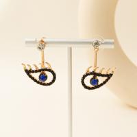 Zinc Alloy Rhinestone Drop Earring, gold color plated, fashion jewelry & for woman & with rhinestone 