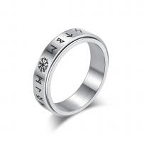 Titanium Steel Finger Ring, polished, fashion jewelry & Unisex, original color, nickel, lead & cadmium free, 6mm 