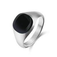 Titanium Steel Finger Ring, Vacuum Ion Plating, fashion jewelry & polished & for woman & enamel nickel, lead & cadmium free, 12mm 