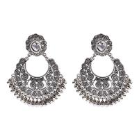 Zinc Alloy Rhinestone Drop Earring, plated, fashion jewelry & Bohemian style & for woman & with rhinestone nickel, lead & cadmium free 