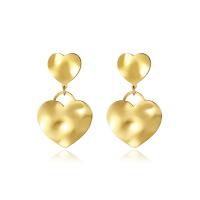 Titanium Steel Earrings, 316 Stainless Steel, Heart, Vacuum Ion Plating, fashion jewelry & for woman, golden, nickel, lead & cadmium free 