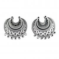 Zinc Alloy Charm Connector, antique silver color plated, vintage & 2/7loop & DIY & hollow Approx 