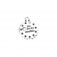 Zinc Alloy Tag Charm, antique silver color plated, vintage & DIY & hollow Approx 