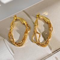 Fashion Fringe Earrings, Brass, gold color plated, fashion jewelry & for woman, golden, 50mm 