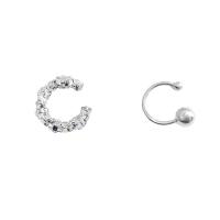 Asymmetric Earrings, Brass, fashion jewelry & for woman, silver color, 17mm 