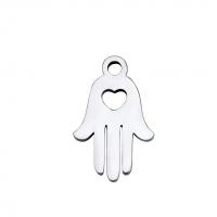 Stainless Steel Jewelry Charm, 304 Stainless Steel, Hand, Vacuum Ion Plating, DIY 