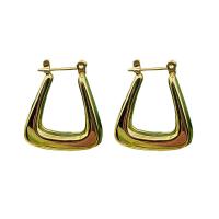 Titan Stahl Ohrringe, Titanstahl, plattiert, Modeschmuck, goldfarben, 18x5x20mm, verkauft von Paar