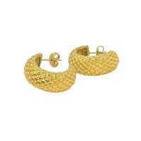 Titan Stahl Ohrringe, Titanstahl, plattiert, Modeschmuck, goldfarben, 24x10mm, verkauft von Paar