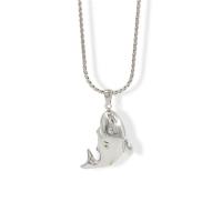 Stainless Steel Jewelry Necklace, 304 Stainless Steel, Shark, plated, fashion jewelry, silver color cm 