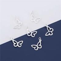 Sterling Silver Animal Pendants, 925 Sterling Silver, Butterfly, DIY & hollow, silver color Approx 2mm 