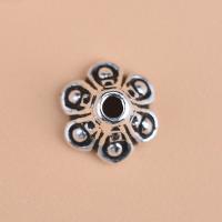 Sterling Silber Perlenkappen, 925er Sterling Silber, Blume, Vintage & DIY, 8.3x4.7mm, Bohrung:ca. 1.5mm, verkauft von PC[
