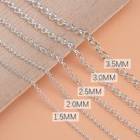 Стерлингового серебра ювелирные изделия цепь, 925 пробы, DIY & разный размер для выбора & Овальный цепь, серебряный, длина:Приблизительно 10 см, продается PC