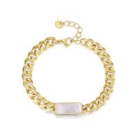 Stainless Steel Chain Bracelets, 316 Stainless Steel, with Pearl Oyster, with 3cm extender chain, Vacuum Ion Plating, fashion jewelry & for woman, two different colored .5 cm 
