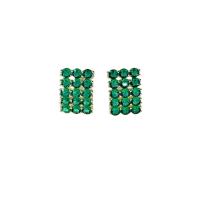 Crystal Jewelry Earring, Brass, with Crystal, Rectangle, gold color plated, fashion jewelry & for woman, green 
