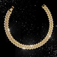 Rhinestone Zinc Alloy Jewelry Set, bracelet & necklace, plated, fashion jewelry & Unisex  & with rhinestone 