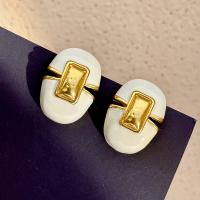 Enamel Zinc Alloy Stud Earring, fashion jewelry & for woman, 35mm 