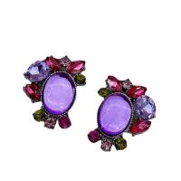 Lampwork Drop Earring, Zinc Alloy, with Lampwork, fashion jewelry & for woman & with rhinestone, 35mm 