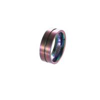 Titanium Steel Finger Ring, Vacuum Ion Plating, fashion jewelry & for man, multi-colored [