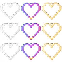 pendentifs de cœur en inox , Acier inoxydable 304, coeur, Placage ionique sous vide, chaîne ovale & styles différents pour le choix, plus de couleurs à choisir Environ 2mm cm, Vendu par PC