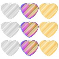 pendentifs de cœur en inox , Acier inoxydable 304, coeur, Placage ionique sous vide, chaîne ovale & styles différents pour le choix, plus de couleurs à choisir Environ 1.5mm cm, Vendu par PC