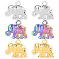 Stainless Steel Animal Pendants, 304 Stainless Steel, Elephant, Vacuum Ion Plating, oval chain Approx 1.5mm cm 