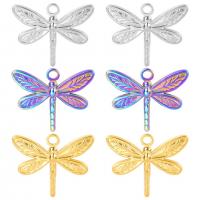 Stainless Steel Animal Pendants, 304 Stainless Steel, Dragonfly, Vacuum Ion Plating, oval chain Approx 2mm cm 