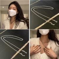 Zinc Alloy Mask Chain Holder, with aluminum chain & iron chain & Plastic Pearl, multifunctional & for woman Approx 70 cm 