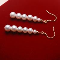Freshwater Pearl Drop Earring, fashion jewelry & for woman, white, 3-7mm 