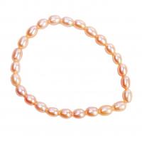 Perlen Armbänder, Natürliche kultivierte Süßwasserperlen, Modeschmuck & für Frau, Rosa, 5-6mm, Länge:ca. 6.3 ZollInch, verkauft von PC