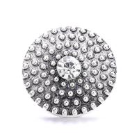 aleación de zinc Botón Chunk pulsera del corchete, Esférico, chapado en color de platina, Joyería & Bricolaje & con diamantes de imitación, más colores para la opción, 18mm, Vendido por UD[